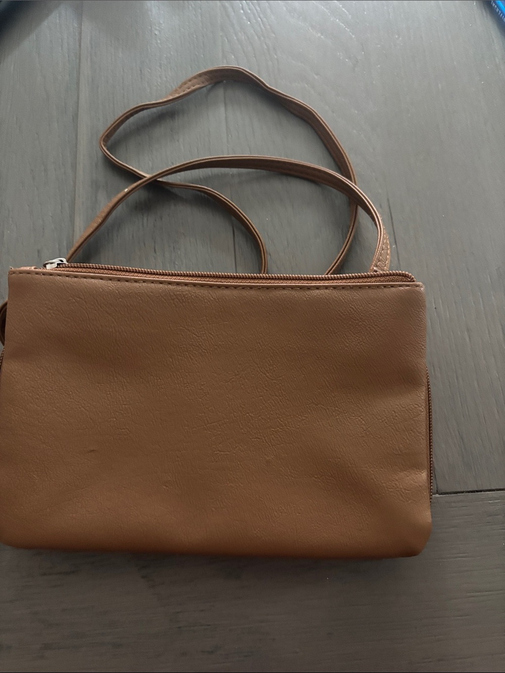 Classic Tan Crossbody Bag - Lightweight Everyday Shoulder Purse - Picture 4 of 4